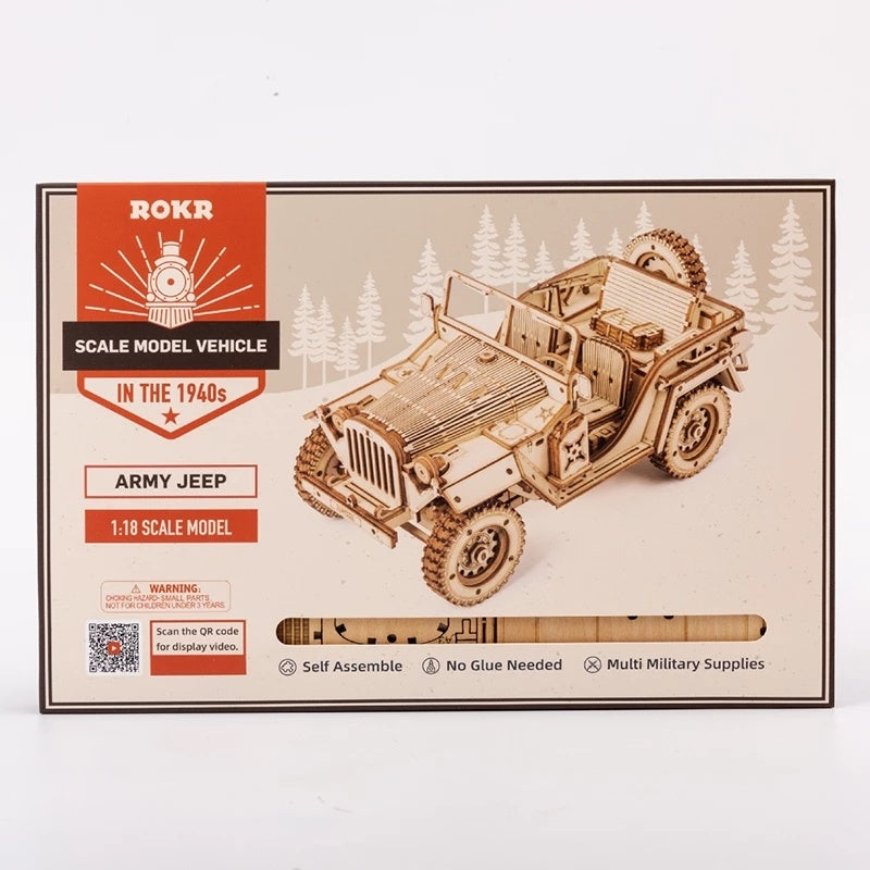3D Holz-Bausatz 1:18: lasergeschnitten, ohne Kleber, klare Anleitung, inkl. Ersatzteilen. Sammler-Look, perfektes Geschenk.