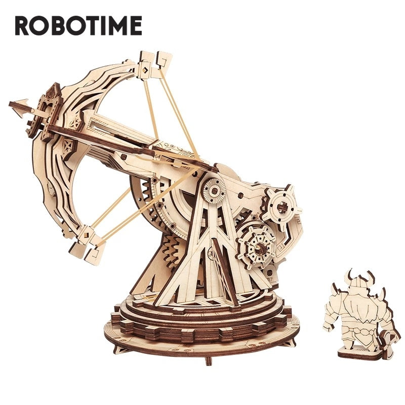 Robotime ROKR 3D Holz-Bausatz „Siege Ballista“ (KW401) – Laser-Cut, Steckpuzzle ohne Kleber, 12+