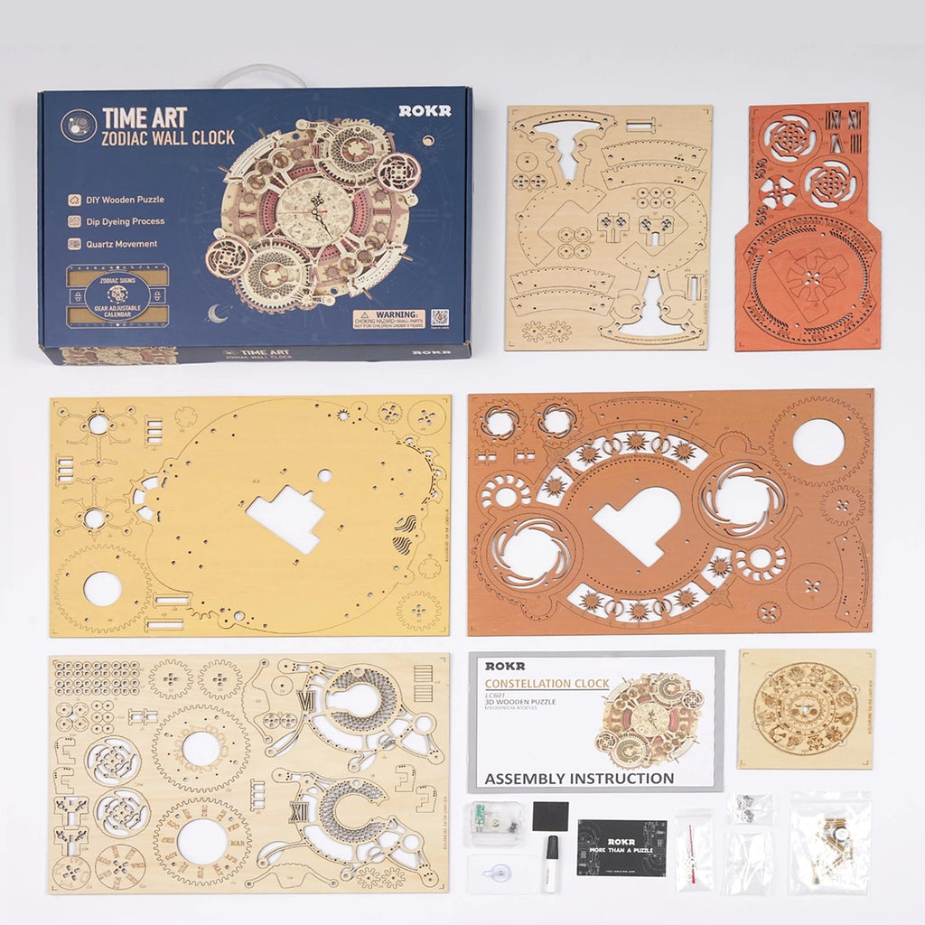 3D Holz-Bausatz „Zodiac Wanduhr“ (LC601) 161 pcs