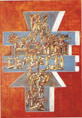 Das große Kreuz von H. Schero, 1989: monumentales Kreuz in dichten Erdtönen, 180 x 140 cm