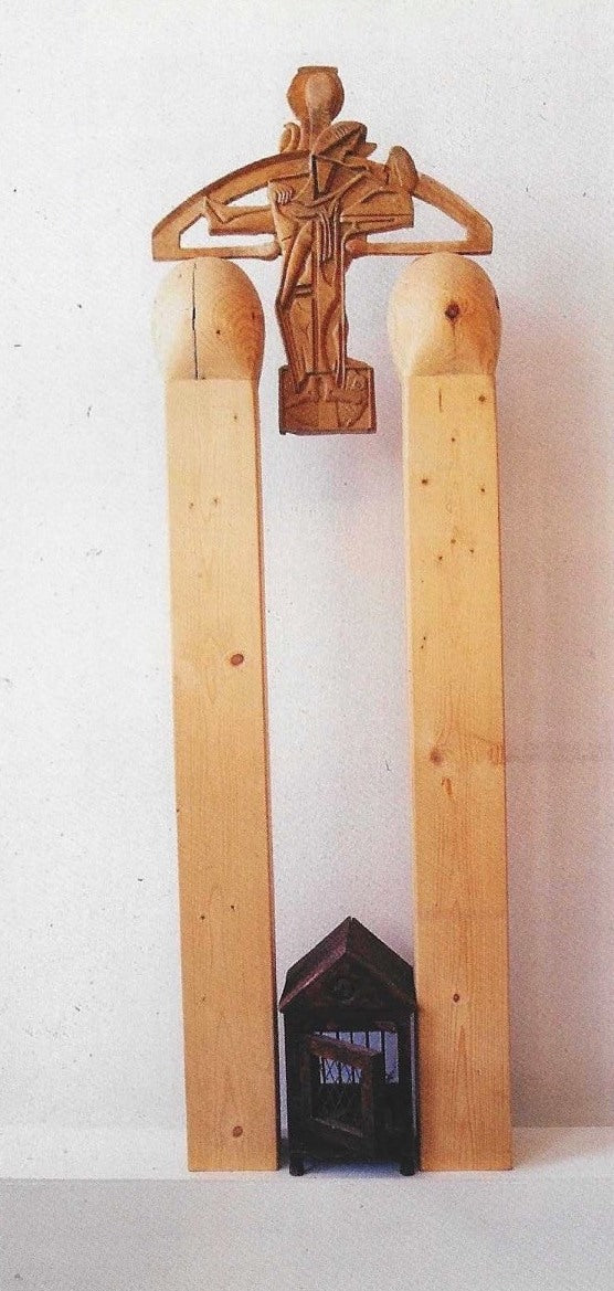 Haus ohne Hüter von H. Schero: Holzinstallation nach Heinrich Böll