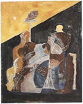 Schaufenster-Figuren von H. Schero, Monotypie 1984, 140 x 100 cm