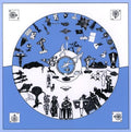 Weltmandala, blau – Herbert Schero